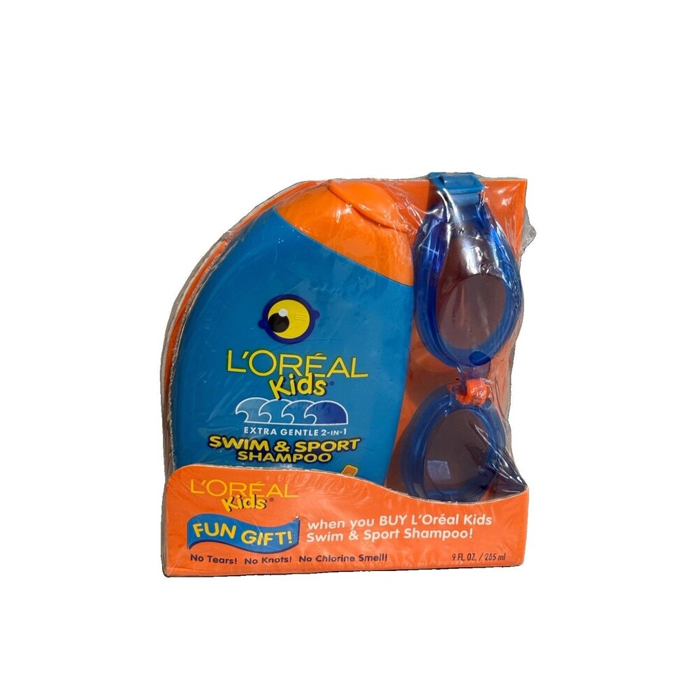L’Oreal Kids Swim Sport Shampoo 9oz w/ Goggles Gift Set Sealed